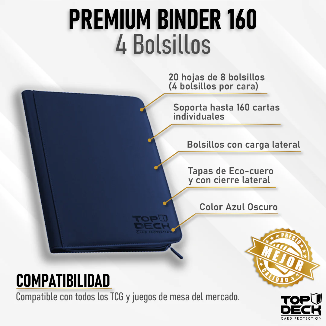 02-Premium-Binder-160-Azul-Oscuro Carpeta Azul Premium TopDeck 160 - Imagen 1