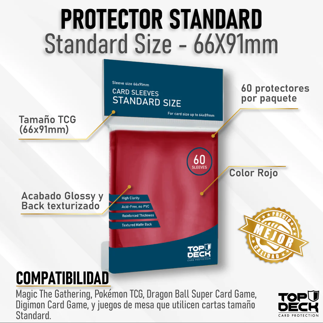 Protector Cardsleeves - Standard Size - Rojo