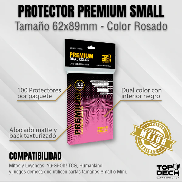 SmallRosadoP Protector Small - Rosado - Top Deck Premium - Imagen 1